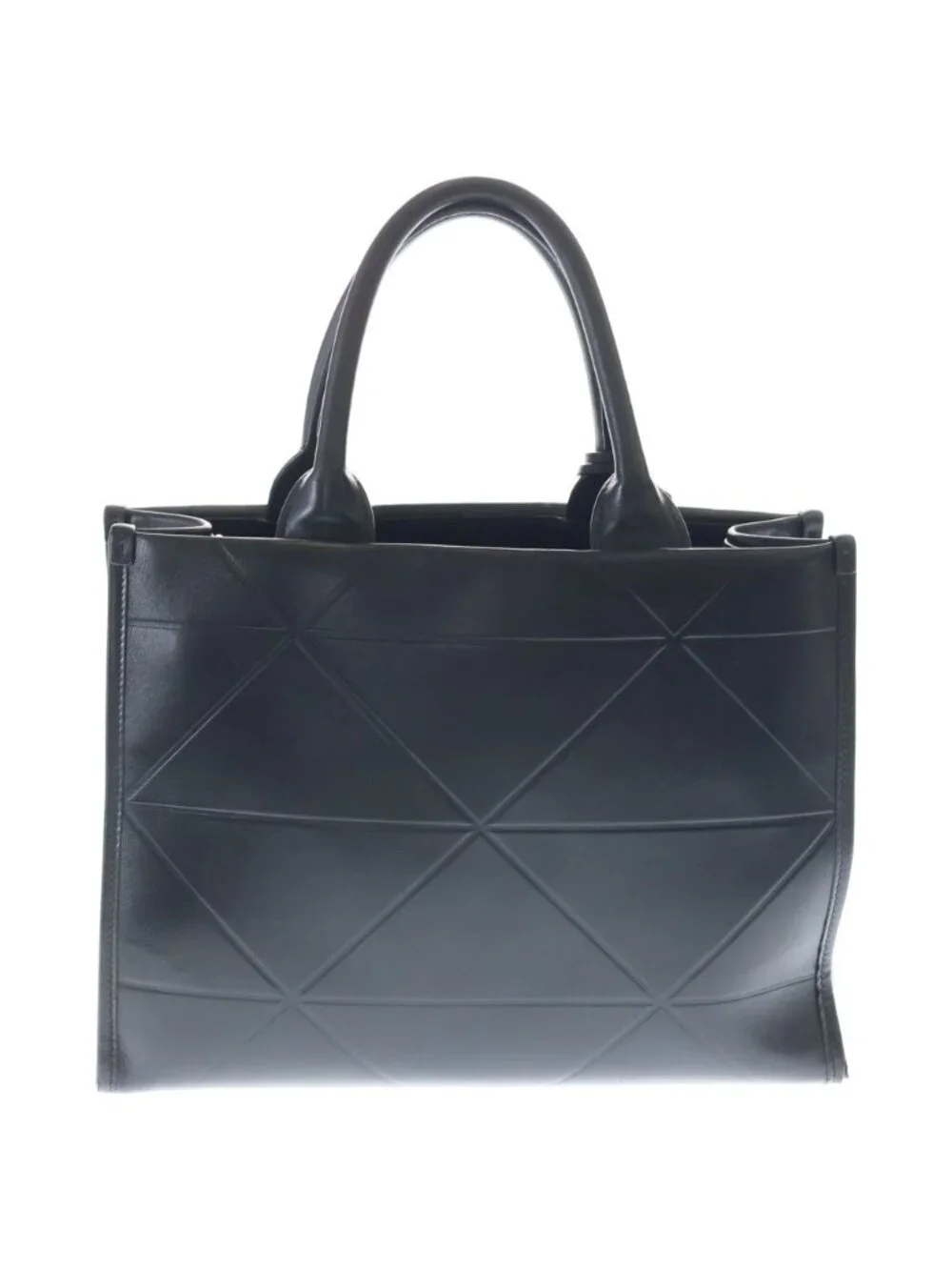 Prada Symbol Stitch Small 2-Way Shoulder Bag Black Leather Gold
